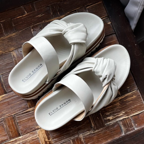 Elvio Zanon Knotted Strap Sandal in Ivory Leather - size 39 - Picture 7 of 8